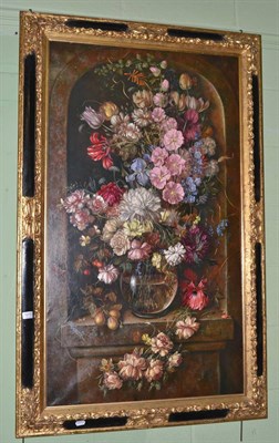 Lot 1210 - Keith Cresswell (British 1940-1989), Still Life of Flowers, oil on canvas, signed in a gilt...