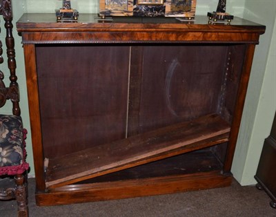 Lot 1235 - A walnut veneered Victorian open bookcase (a.f.)