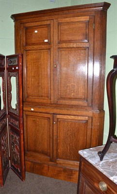 Lot 1245 - A George III standing corner cupboard with panelled doors