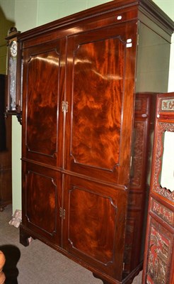 Lot 1247 - A George III mahogany wardrobe