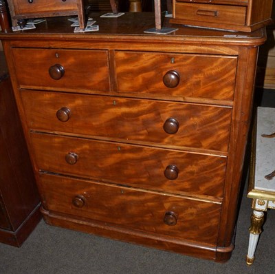 Lot 1270 - A Victorian mahogany straight front four height chest of drawers