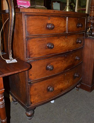 Lot 1276 - A Victorian bow fronted mahogany chest of drawers