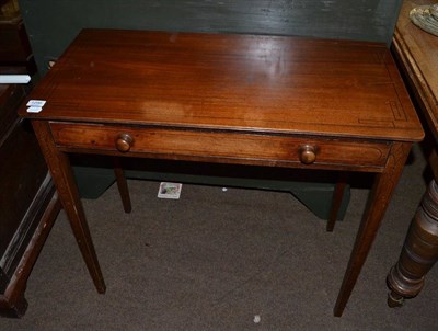 Lot 1296 - A 19th century mahogany side table with ebonised stringing