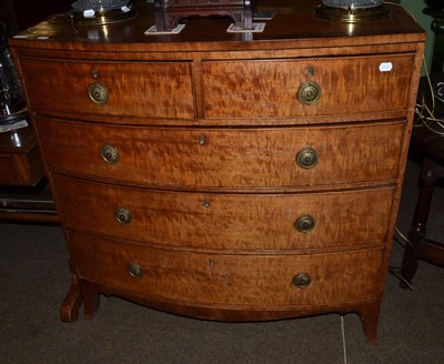 Lot 1301 - A George III mahogany bowfronted four height chest