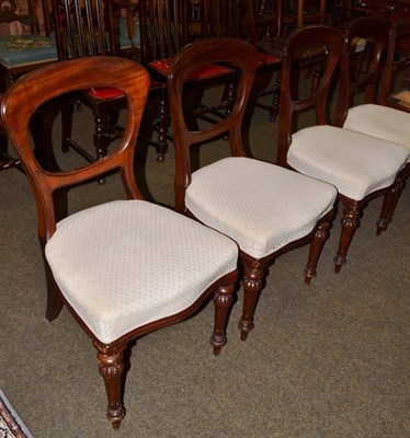 Lot 1311 - Four Victorian balloon back dining chairs