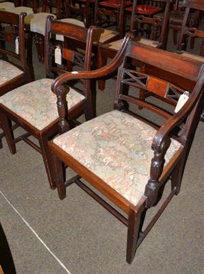 Lot 1313 - A set of seven 19th century dining chairs with drop in seats, including one carver