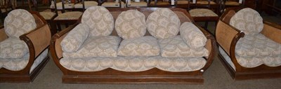 Lot 1314 - A three piece bergere suite