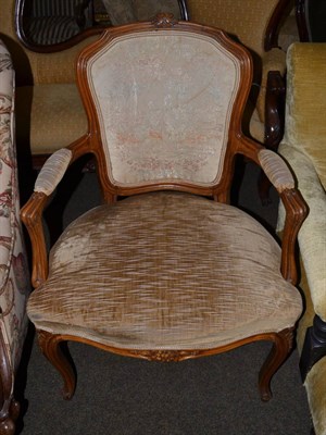 Lot 1322 - A French beechwood fauteuil