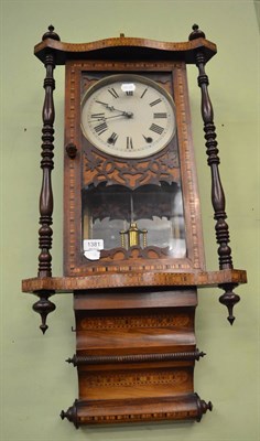 Lot 1381 - A Victorian Tunbridge/parquetry wall clock