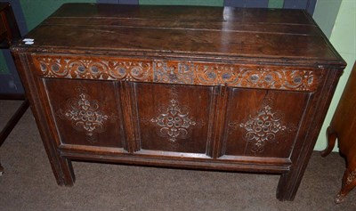 Lot 1383 - Oak dated coffer (1695)