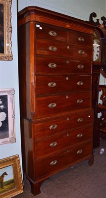 Lot 1393 - A George III satinwood inlaid mahogany chest on chest