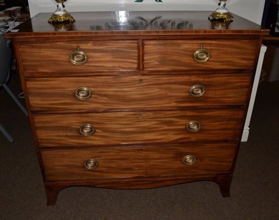 Lot 1395 - A George III mahogany four height chest of drawers