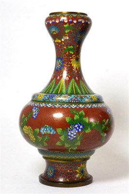 Lot 10 - A Japanese cloisonne bottle vase, 28cm high