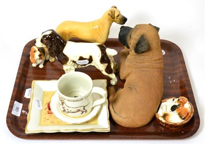 Lot 50 - A Beswick ";Ruler of Ouborough"; Great Dane figure together with ten other dog related items (12)