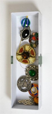 Lot 60 - A group of Scottish and other brooches including Miracle silver etc