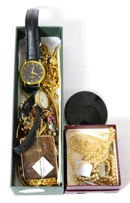 Lot 61 - A group of costume jewellery including simulated pearls, wristwatches etc