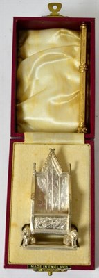Lot 81 - A miniature silver 'Throne' and a Victorian propelling pencil