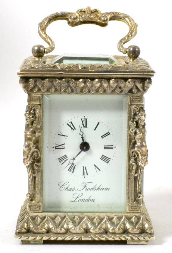 Lot 120 - A silver Jubilee carriage timepiece, retailed by Chas. Frodsham, London, with Charles Frodsham...
