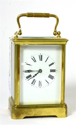 Lot 124 - A brass striking carriage clock