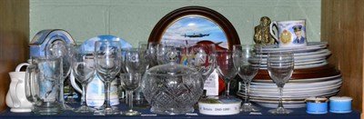 Lot 149 - A group of ceramics and glass relating to the RAF, including cabinet plates, tankards, wines, etc
