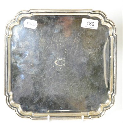 Lot 186 - A silver tray of shaped square form marked for Sheffield