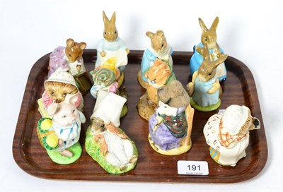 Lot 191 - A group of twelve Royal Albert and Beswick Beatrix Potter figures, boxed