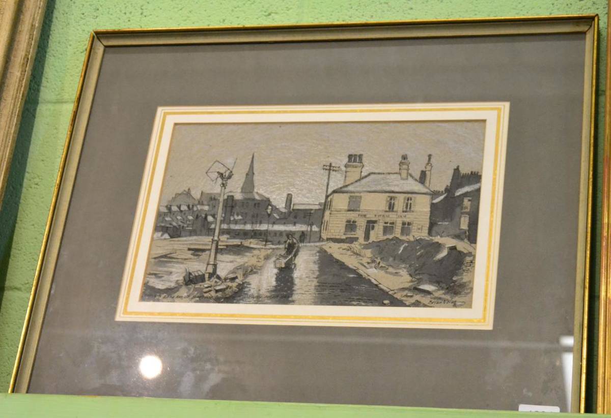 Lot 1234 - Brian Nolan (b.1931) ";Swansong Eliza Ann St., James Hole Collyhurst, Manchester";, signed,...