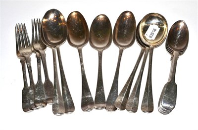 Lot 2 - A quantity of 18th/19th century mixed silver flatware