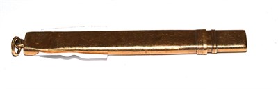 Lot 10 - A 9ct gold pencil holder