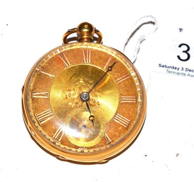 Lot 31 - An 18ct gold open faced pocket watch