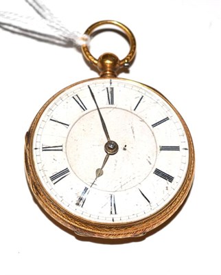 Lot 34 - An 18ct gold fob watch