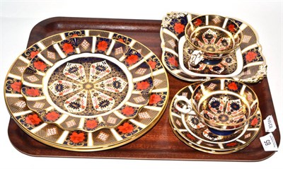 Lot 85 - A collection of Royal Crown Derby Imari wares comprising a pair of dinner plates, two dishes...