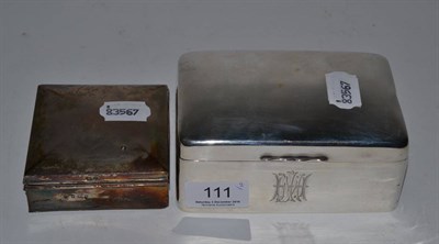 Lot 111 - Two silver cigarette boxes