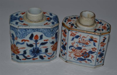 Lot 114 - Two Chinese 18th century Imari octagonal tea canisters (2)