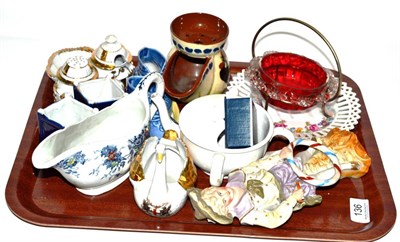 Lot 136 - A miscellaneous collection of ceramics including a boxed Royal Worcester thimble, a Torquay...