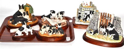 Lot 144 - Border Fine Arts Collie Models Comprising: 'Collie Pups for Sale', model No. JH67, 'A Long Day...