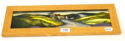 Lot 146 - A modern Moorcroft plaque, designed by Kerry Goodwin, decorated with a landscape, impressed and...