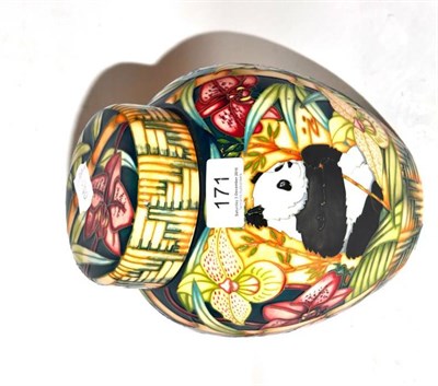 Lot 171 - A modern Moorcroft Giant Panda pattern ginger jar and cover, designed by Sian Leeper, number...