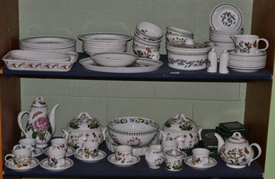 Lot 195 - A Portmeirion botanical gardens tea/coffee/dinner service (on two shelves)