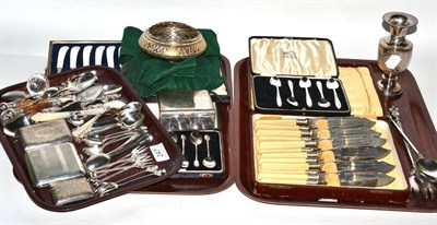 Lot 247 - A quantity of silver and plated wares including cutlery, cigarette cases, etc