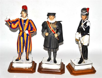 Lot 254 - Three Royal Worcester china ceremonial figures, with certificates