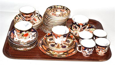 Lot 255 - A collection of Royal Crown Derby and similar Old Imari pattern tea china, various designs