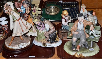 Lot 256 - Six various Capodimonte china figure groups