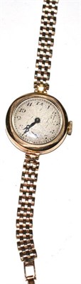 Lot 278 - A ladies 9ct gold Dennison wristwatch on a 9ct gold bracelet strap