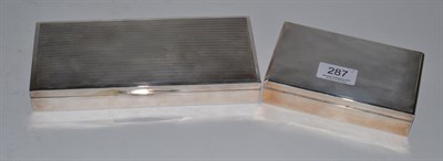 Lot 287 - A silver cigarette box together with a silver plated example