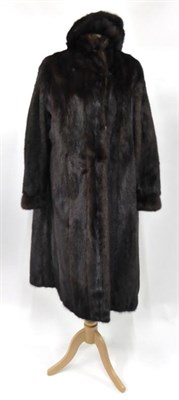 Lot 310 - Angela M Tutt Harrogate, dark brown mink long coat and matching hat (2)