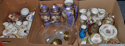 Lot 340 - A group of ceramics including Japanese Satsuma and Kutani, blue and white, Shelley, Wedgwood...