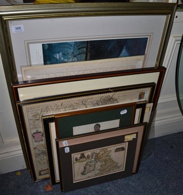 Lot 366 - Eleven framed of mounted antiquarian maps and prints: Collins (Capt. Grenville) The River...