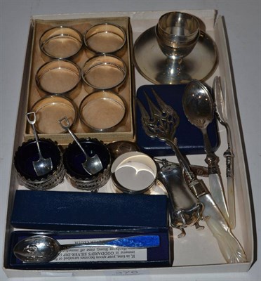 Lot 376 - Quantity of small silver including napkin rings etc