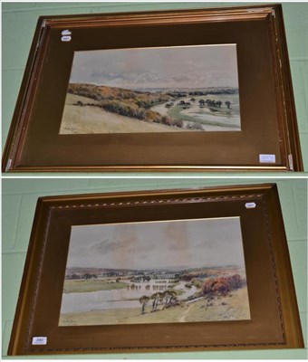 Lot 390 - R. Hamilton Chapman (fl1881-1903), Two views from Streatley Hill of Thames flooding,...